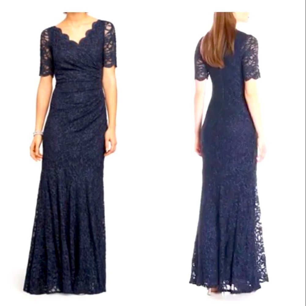 DECODE 1.8 Navy Lace Glitter Gown Size 8